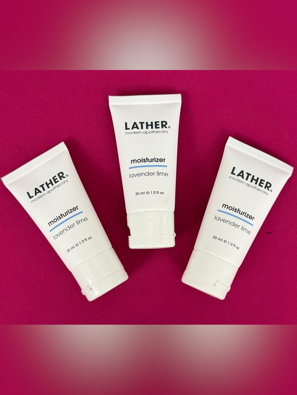 THE LATHER BARN Lather Moisturizer Lavender Lime Scent 3 Travel Friendly 30ml